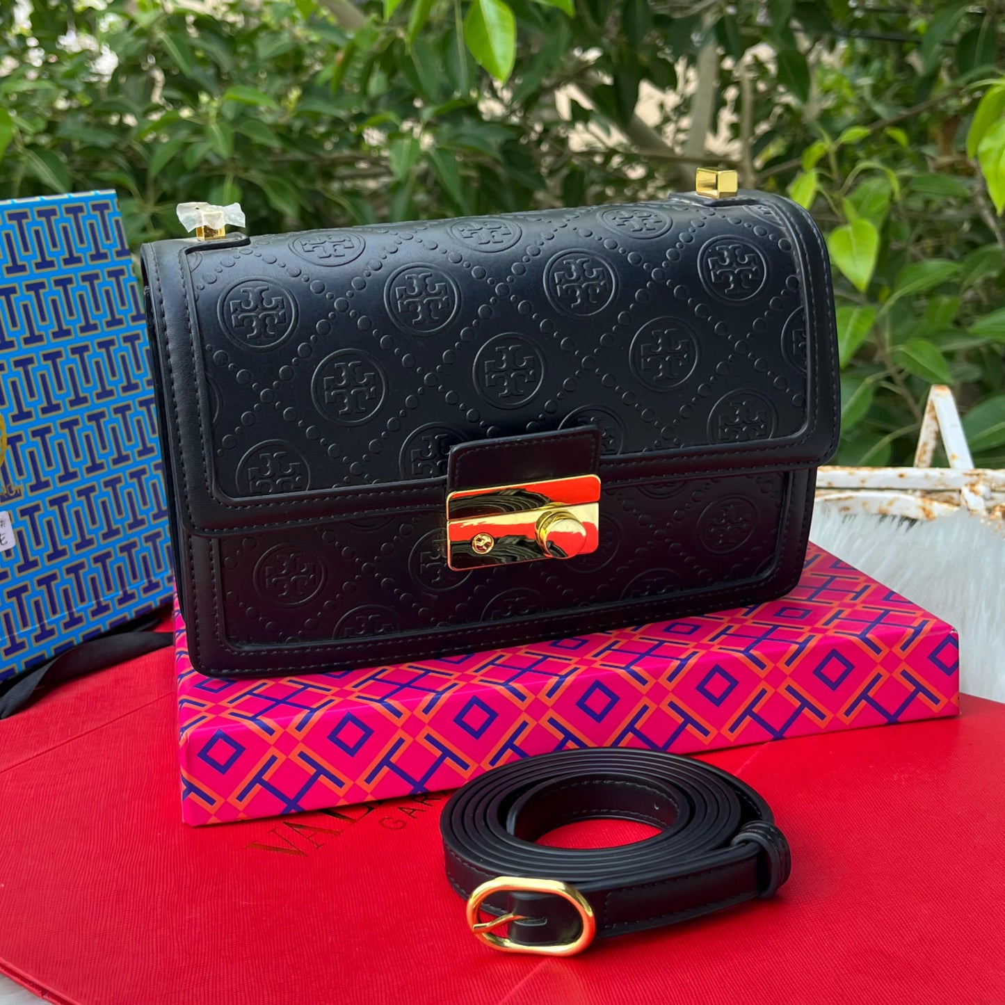 Tory Burch Embossed Leather Crossbody Bag